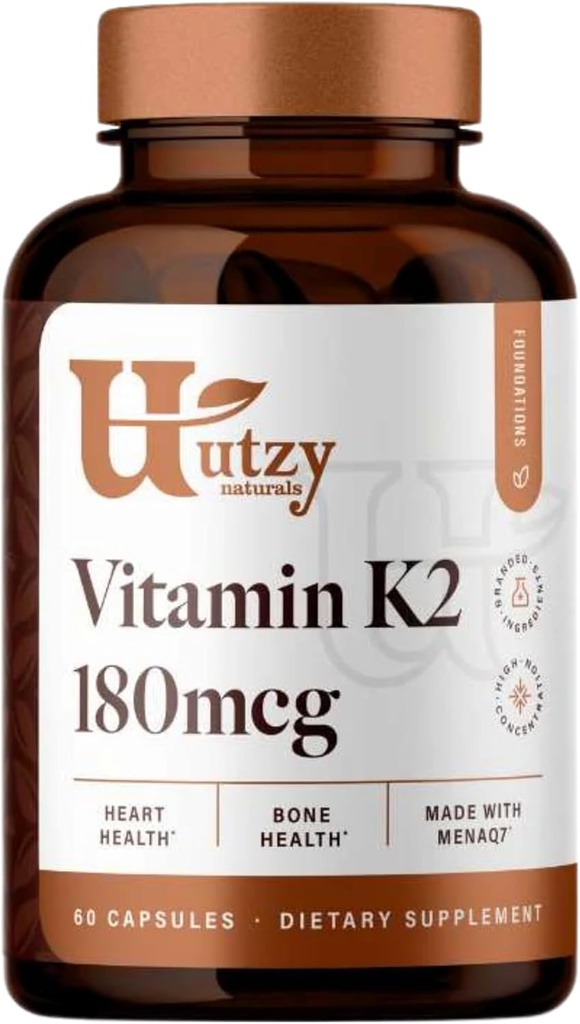 Vitamin K2 | 180 mcg of MenaQ7® Form of K2 | Made in USA | 60 Capsules