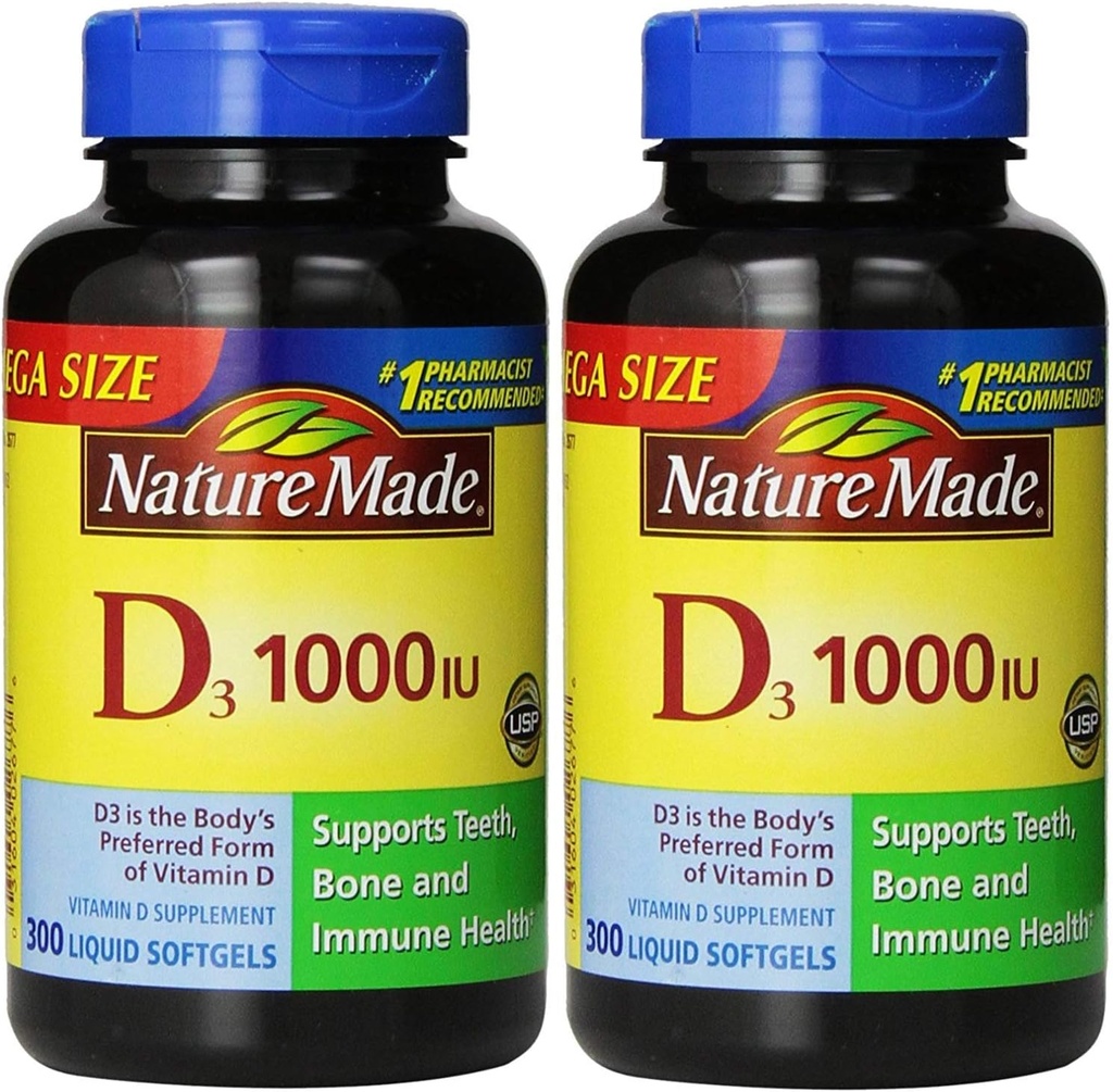 Nature Made® Vitamin D3 1000 IU, 600 Softgels