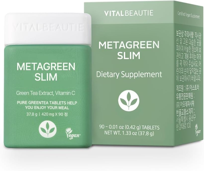 Metagreen Slim (Green Tea Extract, EGCG) Containing Catechin, Vitamin C for Healthy Physique, Healthy Cholesterol Level, Antioxidant, Vegan Supplement by AMOREPACIFIC - 30 Servings