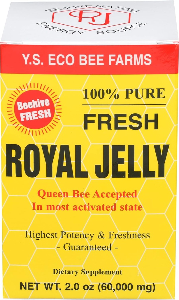 [BRSWIYQCPIGRYDTC] 100% Pure Fresh Royal Jelly 60,000 mg YS Eco Bee Farms 2.0 oz Liquid