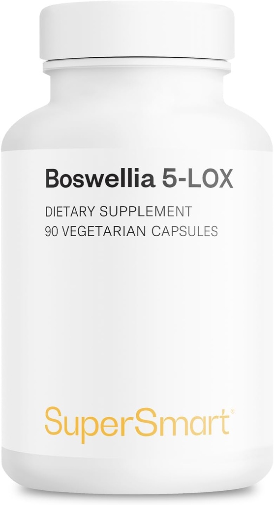Supersmart - 5-Loxin 200mg per Day (Patented) - AKBA Supplement - 5-Loxin Boswellia Serrata Extract | Non-GMO & Gluten Free - 90 Vegetarian Capsules