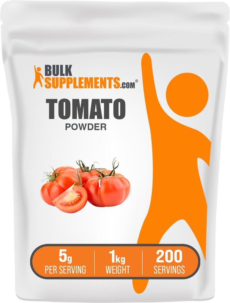 BulkSupplements.com Tomato Powder - Ground Tomato Powder for Coooking - Vegan & Gluten Free, 5g per Serving, 1kg (2.2 lbs) (Pack of 1)