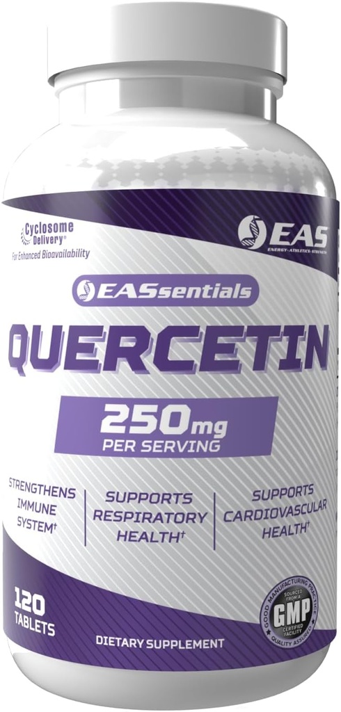 [BRSROAT2OJ7R4E3G] Quercetin 250mg | Heart & Respiratory Health | Supports Immune Response | Gluten Free, Non GMO | Better Absorption with Cyclosome Delivery | 120 Tablets