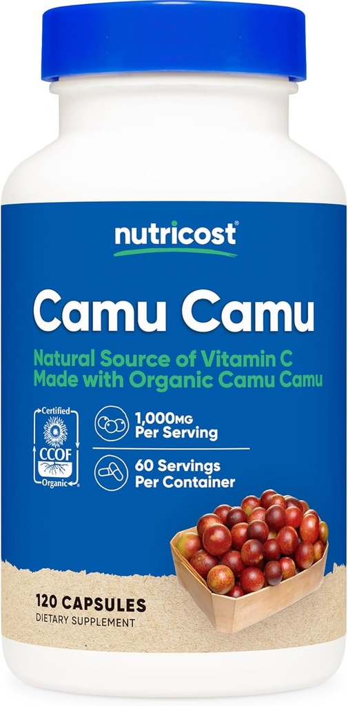 [BRSW2HATC4CRQYAV] Nutricost Camu Camu 1000mg, 120 Capsule - CCOF Certified Made with Organic, Non-GMO and Gluten Free