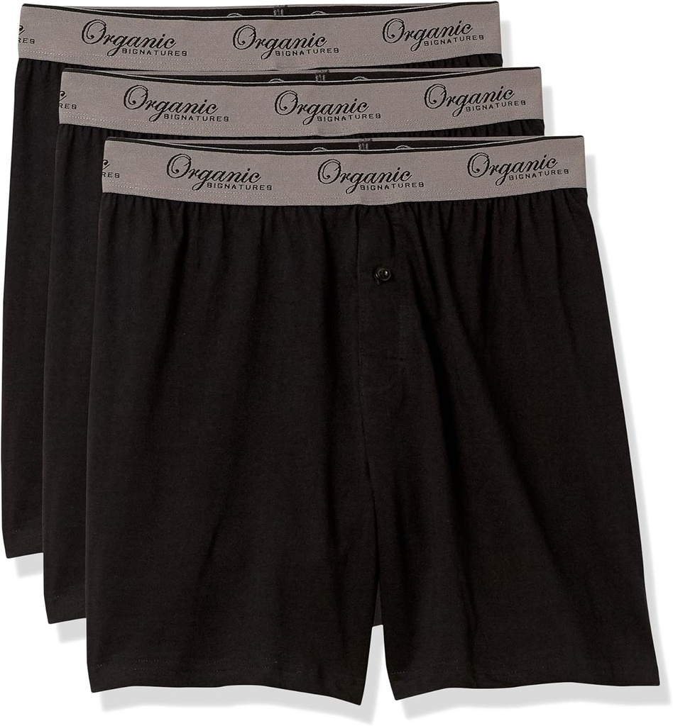 [BRSWGC3RB56A4A3F] Men's Boxers 100% Organic Cotton, Soft Boxers for Men, 3-Pack