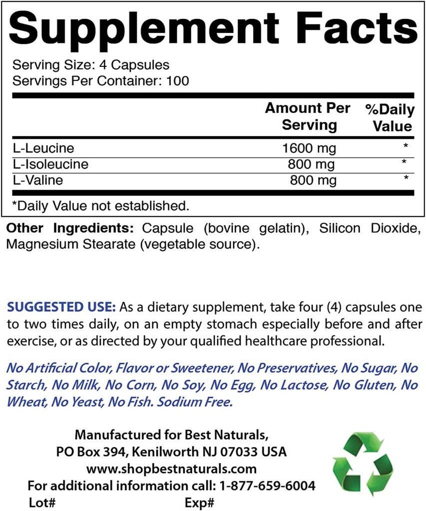 Best Naturals BCAA 3200mg & L-Glutamine 1000mg