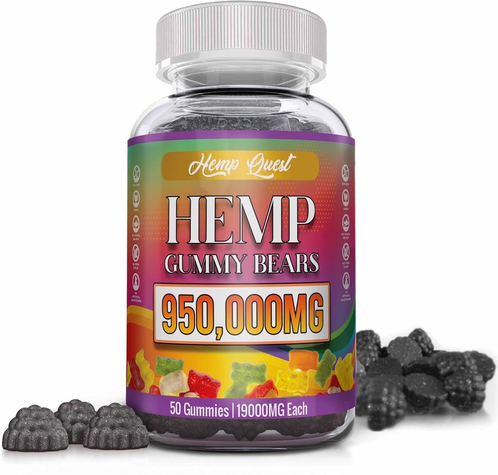 [BRSRAGAOOYHRMDI6] Hemp Gummies Neuropathy Nerve Support Supplement High Potency - Natural Health Pure Extra Strength with Hemp Oil Extract Vegan Edibles for Adults Vegan, Low Sugar, Made in USA