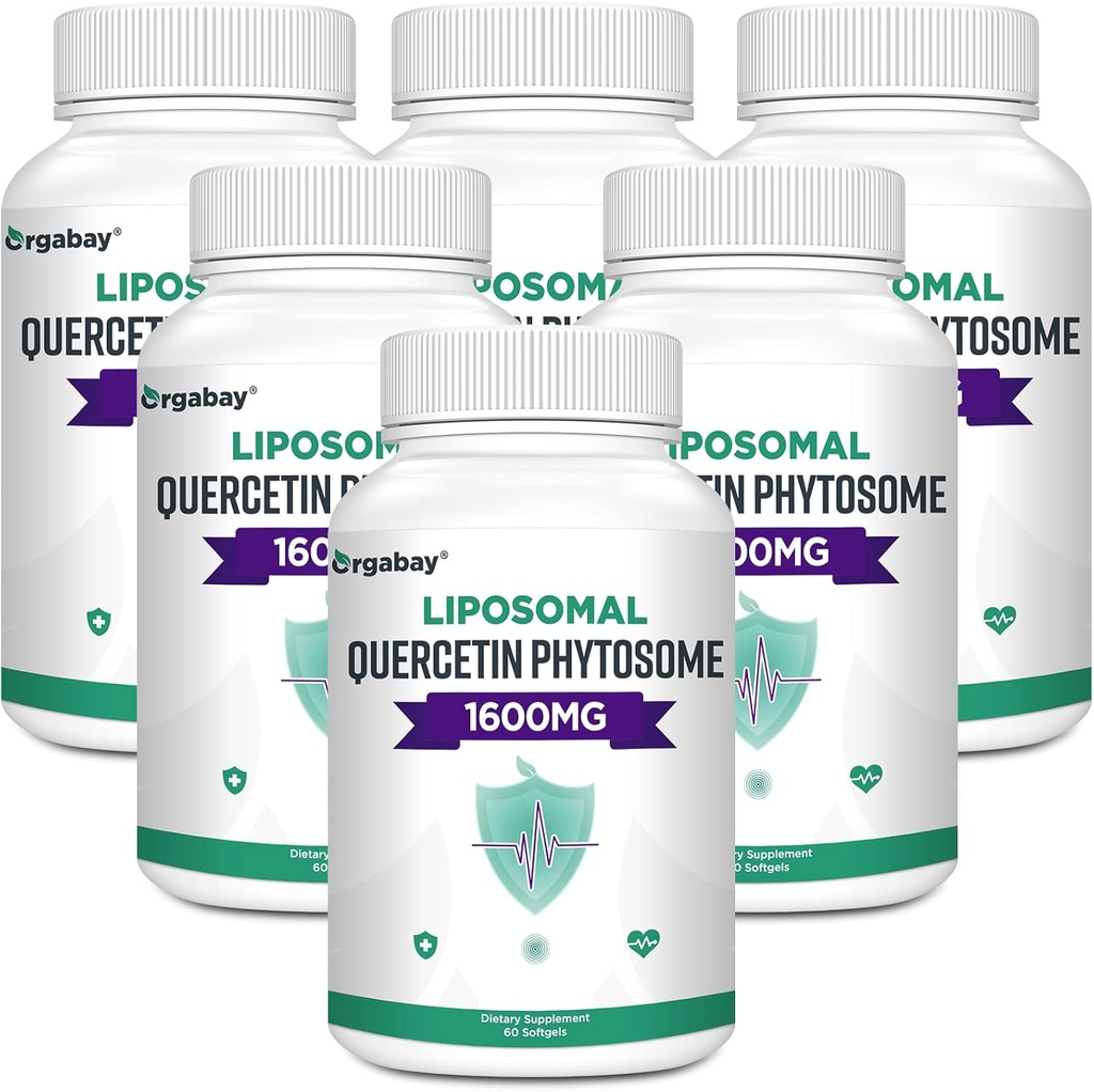[BRSRMCANA56WGA3P] Orgabay Liposomal Quercetin Phytosome 1600 mg,Bromelain 200mg,Zinc 30mg,Vitamin C Turmeric 40 mg,Highest Absorption,Quercetin Complex, 360 Softgels