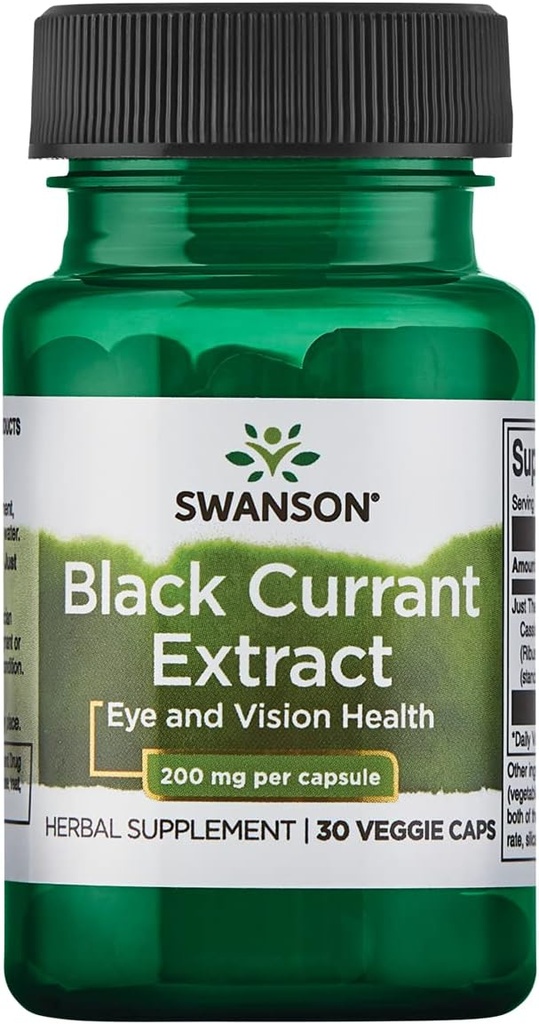 Swanson Black Currant Extract (Cassis) 200 Milligrams 30 Veg Capsules