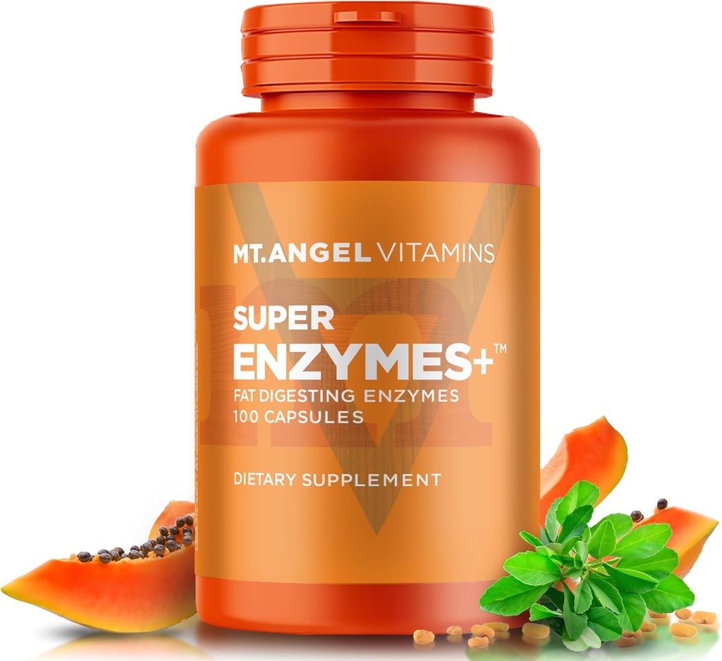 Mt. Angel Vitamins - Super Enzymes +, Fat Digesting Enzymes (100 Capsules)