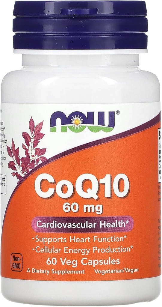 NOW Foods CoQ10, 60 mg, 60 Veg Capsules