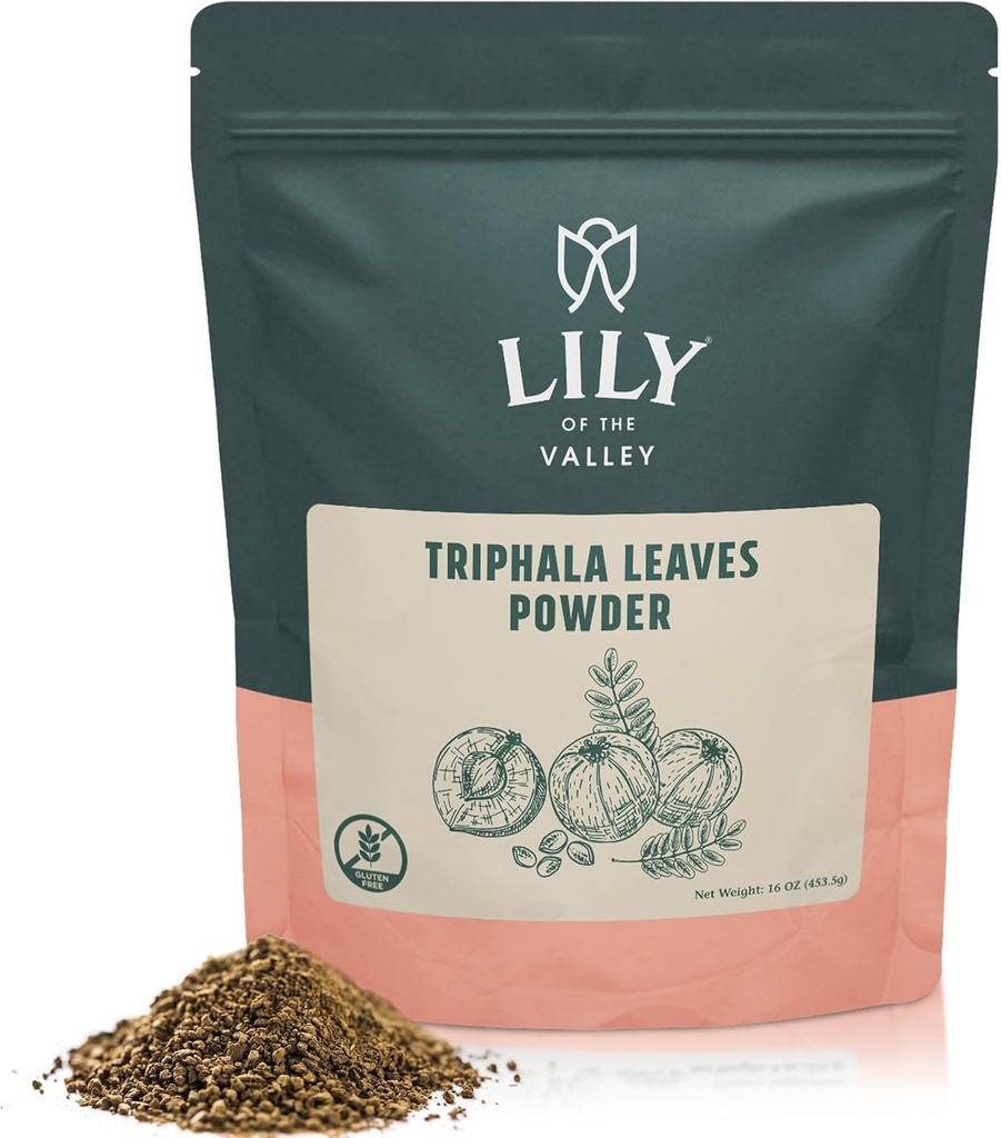 [BRSROAQ3PIIQAA33] LILY OF THE VALLEY Triphala Powder - Mix of Amla, Haritaki & Bibhitaki - Sourced from India - Herbal Adaptogen Superfood - Vegan & Gluten-Free - Packed in Resealable Pouch (4oz, 113g)