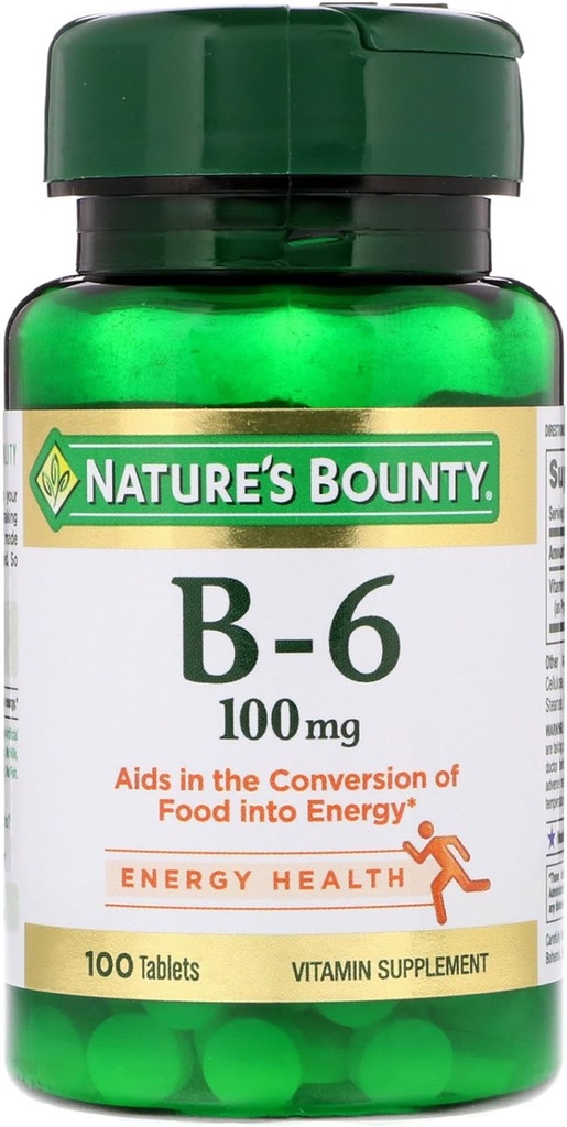 Nature's Bounty Vitamin B6, 100mg, 100 Tablets (Pack of 4)