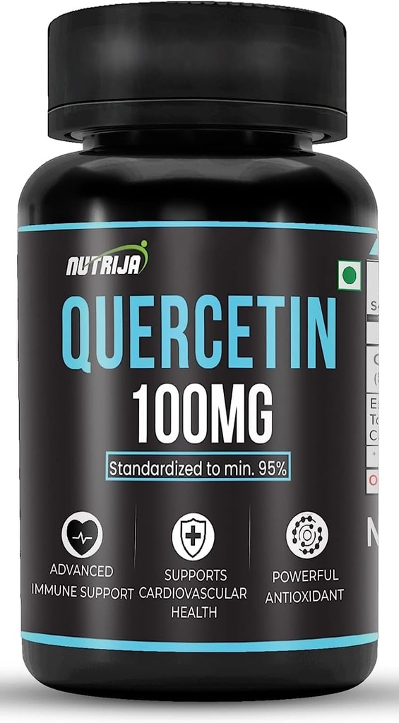 Quercetin 100mg Capsules - Standardized to 95% | Highly Purified & Bioavailable Supplement | Natural Bio-flavonoids & Powerful Anti-Oxidants (60 Capsules)