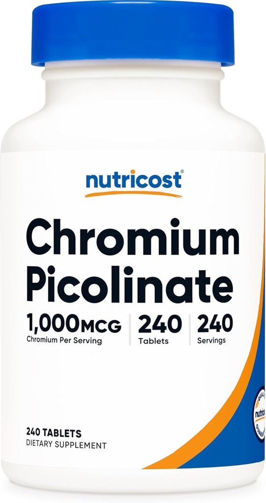 Nutricost Chromium 1000mcg, 240 Tablets - Gluten Free, Non-GMO