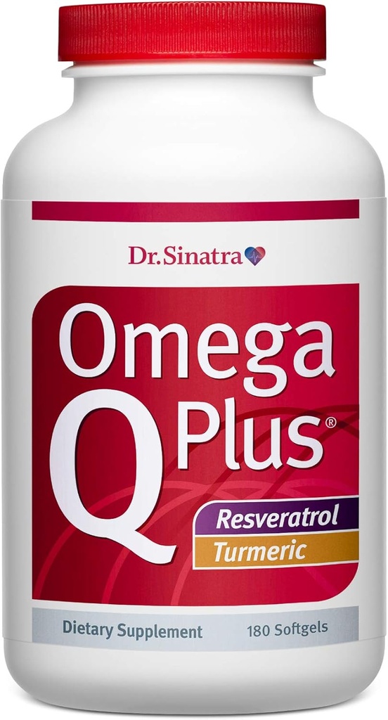 Dr. Sinatra Omega Q Plus Resveratrol and Turmeric - Omega-3 Supplement with CoQ10 Support for Healthy Blood Flow and Healthy Inflammatory Response (90 Day Supply)