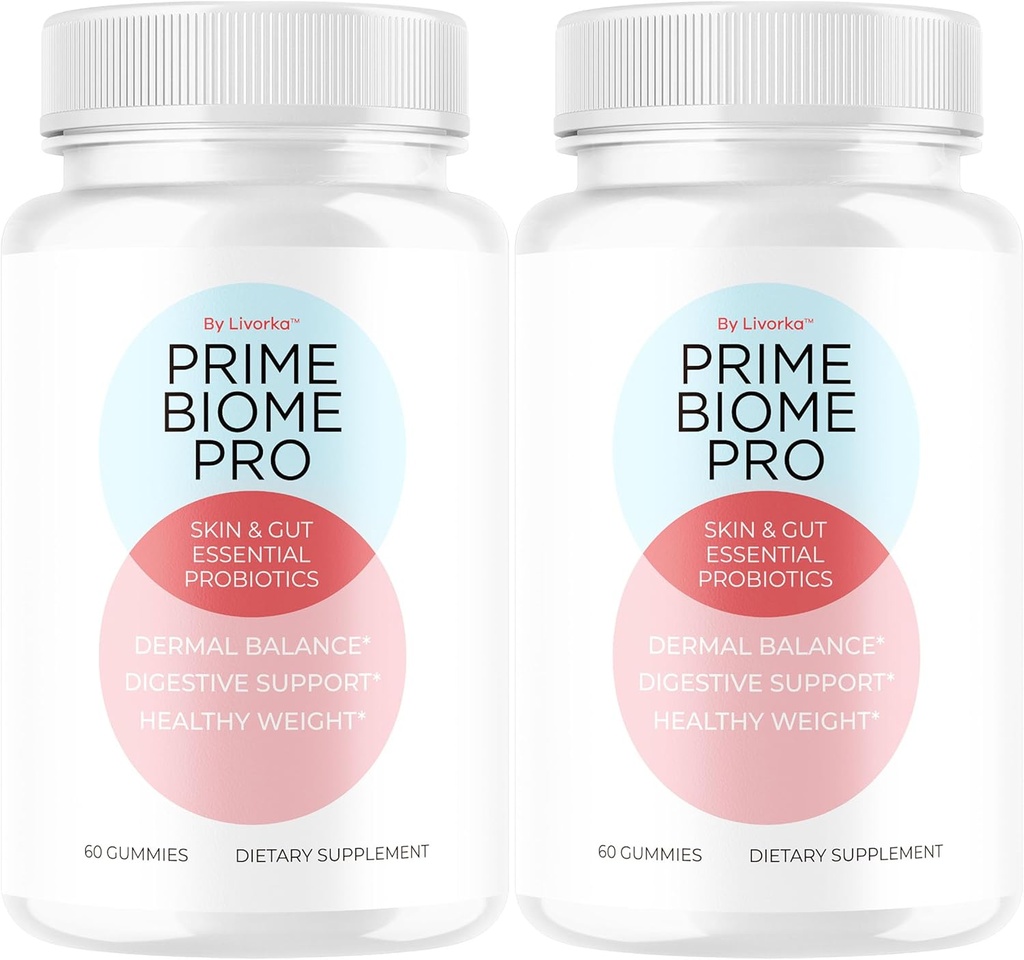 (2 Pack) Prime Biome Pro Gummies - Prime Biome GummiesPro for Skin & Gut Support, Primebiome Pro Reviews - Supplement Gummy All Natural Vitamin Advanced Formula, 120 Gummies for 2 Months