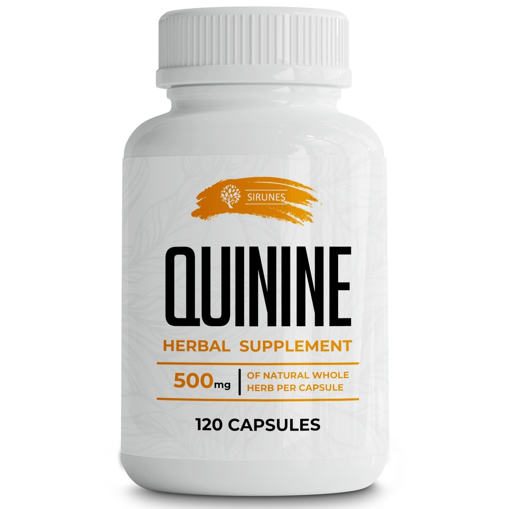 Leg Cramps Relief Quinine Capsules – Natural Cinchona Bark Supplement for Cramp Defense & Digestive Health – 500 mg Quinine Pills, 120 Tablets, Non-GMO, Gluten-Free