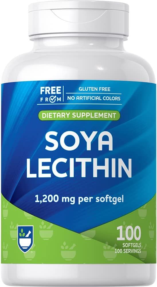 [BRSROYYCAQFR4YDP] Rite Aid Lecithin Softgels 1200 mg, 100 Count, to Support Brain Health and Cognitive Function in Men and Women