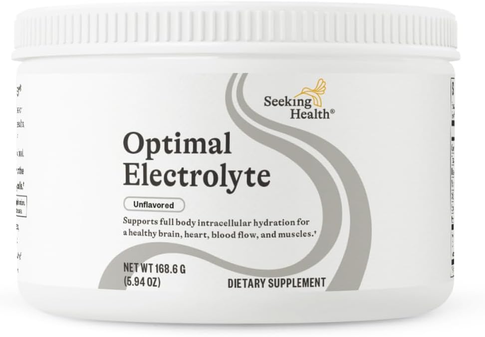 Seeking Health Optimal Electrolyte Powder, Unflavored, Healthy Energy and Endurance Support, Promotes Hydration and Healthy Muscles, Vegan and Vegetarian (30 Servings)*