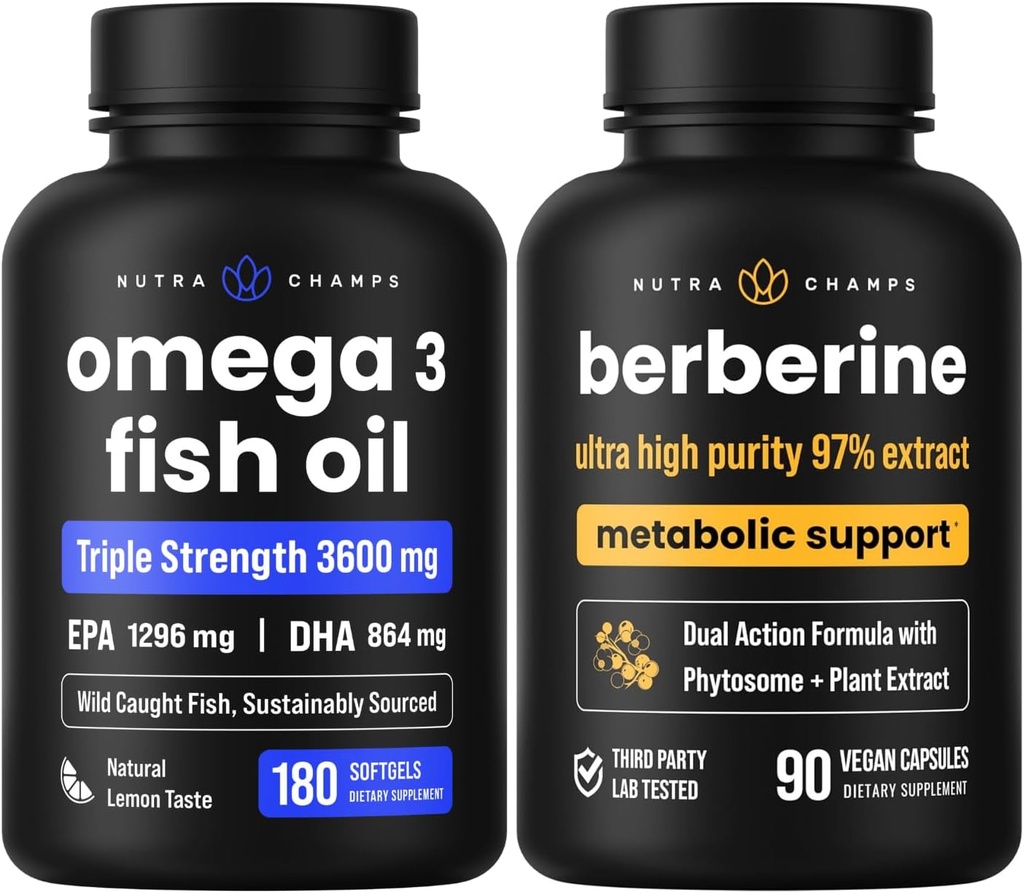 NutraChamps Fish Oil & Berberine Capsules