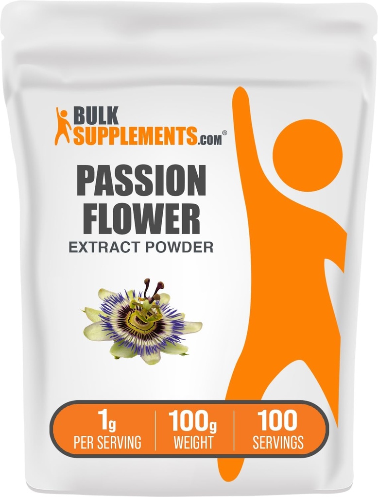 BulkSupplements.com Passion Flower Extract Powder - Passion Flower Supplement, Herbal Supplement - Gluten Free, 1g per Serving, 100g (3.5 oz) (Pack of 1)