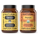 Complete Natural Products Organic Papaya Enzymes 100 Capsules & Digestive Enzymes 100 Capsules Bundle