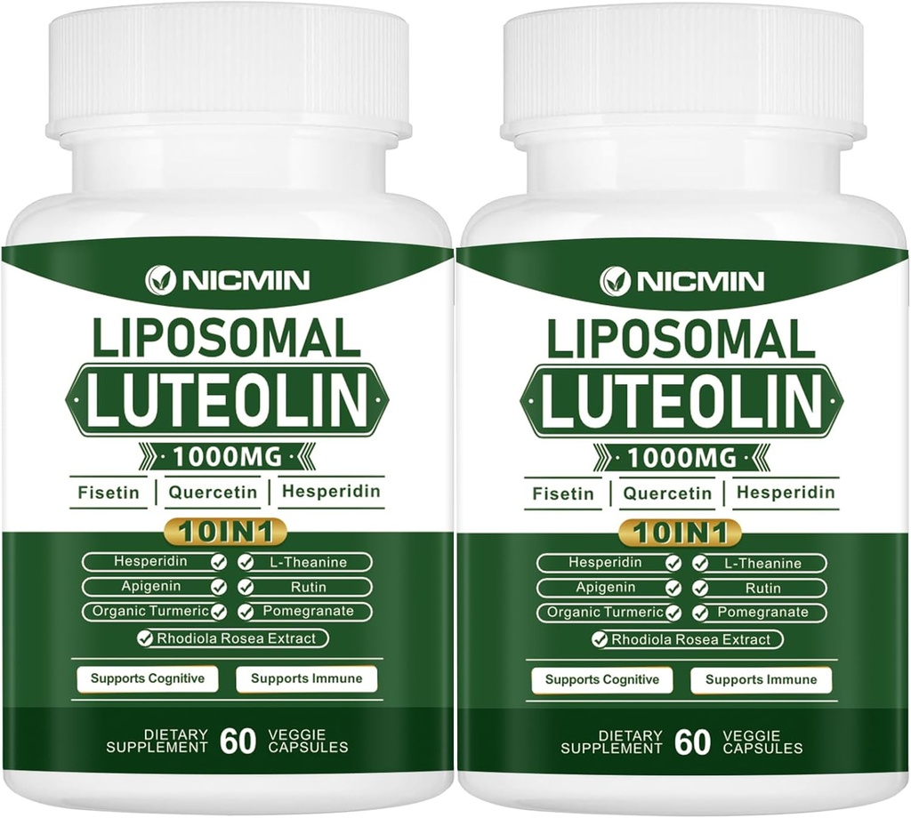 1000MG Liposomal Luteolin, Maximum Absorption, Potent Luteolin Supplement 120 Capsules