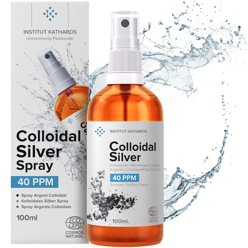 Colloidal Silver Liquid 3.4 fl oz Spray ● Bioactive Hydrosol Silver Water ● Natural Nano Sol Supplement Solution ● Ionic Minerals 40 PPM ● Organic Structured Colloidal Spray