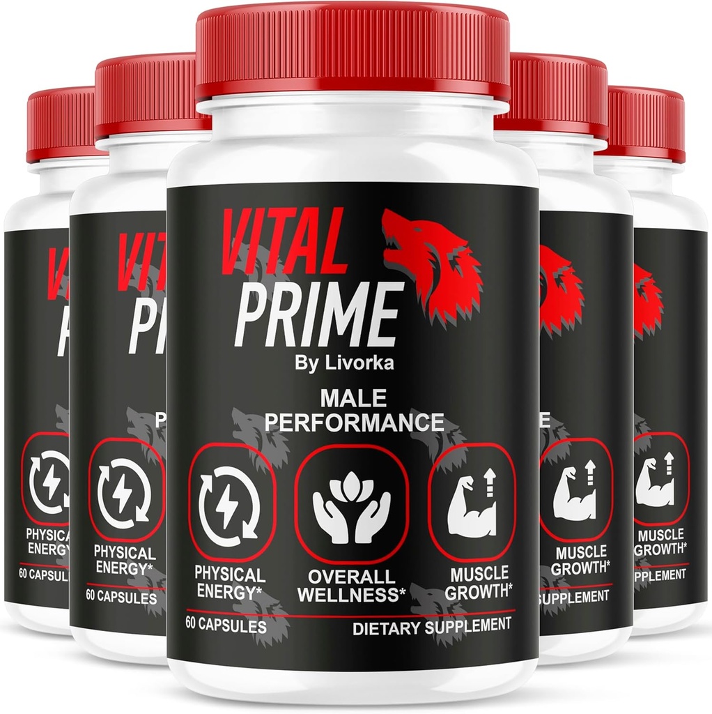 Vital Prime for Men, Advanced Formula, Dietary Supplement Support Capsules for 5 Months, Pack of 5