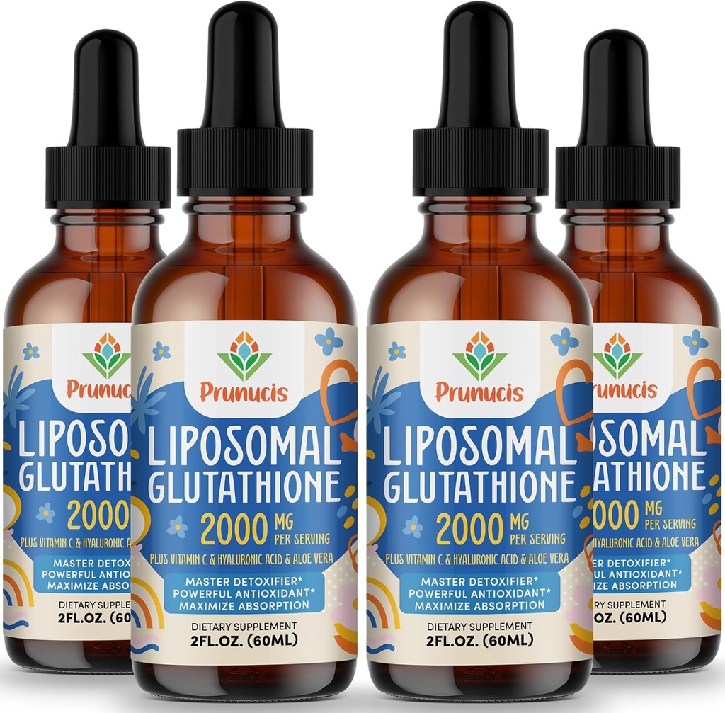 2000MG Liposomal Glutathione Liquid, 98% Absorption, Active Form L-Glutathione Supplement, Vegan Friendly, Powerful Antioxidant Complex for Immune System, Aging Defense, Detox,8 FL.OZ