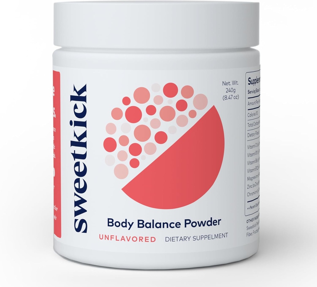 Sweetkick Sugar Craving Suppressant - Multivitamin Powder, Stop Sugar Cravings Supplement, Prebiotic Powder, Prebiotic Drink and Gut Health Powder - Prebiotic Blend, Unflavored (30 Servings)