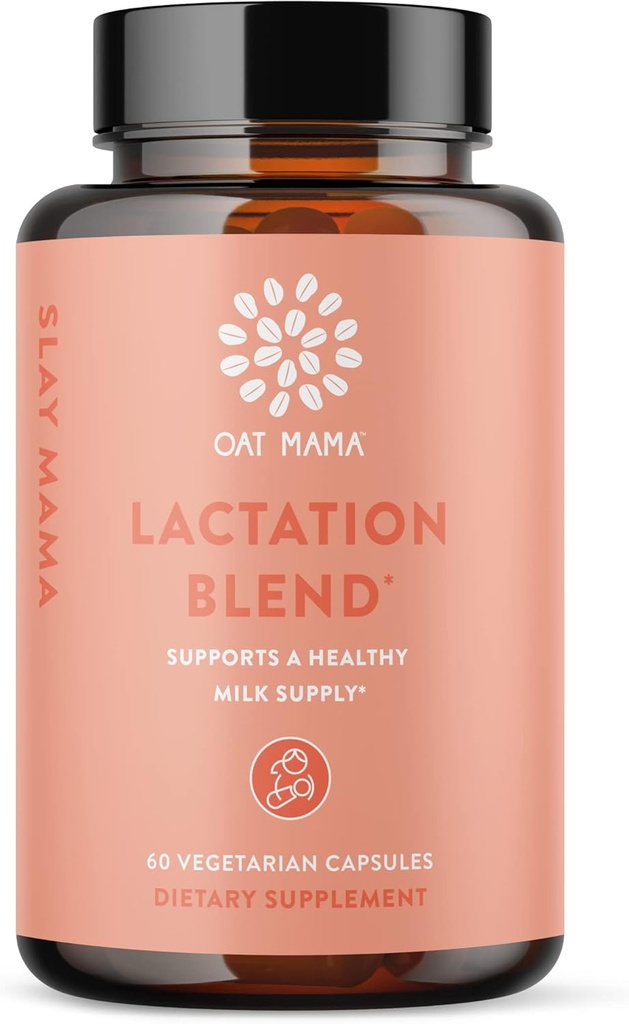 [BRSWGAIQAB6BYE33] OAT MAMA Organic Lactation Supplement - 'Slay Mama' Blessed Thistle & Fenugreek Capsules - Herbal Lactation Blend, Postpartum Support for Breastfeeding Moms