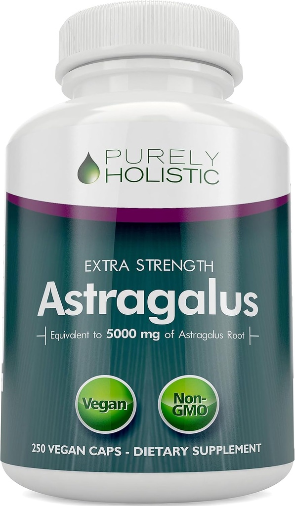 [BRSROZA5AR7AIADL] Astragalus Capsules 5,000 mg - 250 Capsules, 8+ Month Supply - Superior Strength Astragalus Root Extract 20:1 - Non GMO, Vegetarian & Vegan Friendly - Supports the Immune System & Cardiovascular