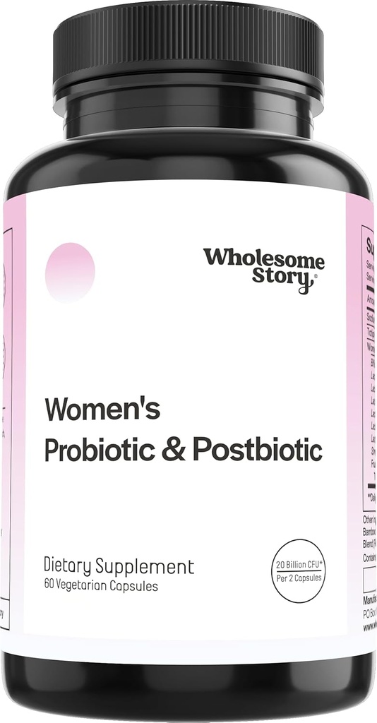 [BRSROZTYCMPQI2DH] Postbiotic and Probiotics for Women Digestive Health & Vaginal Nutritional Supplements | 20 Billion CFU | 10 Billion CFU Per Capsule | 8 Unique Strains Per Serving | Delayed Release | 30 Servings