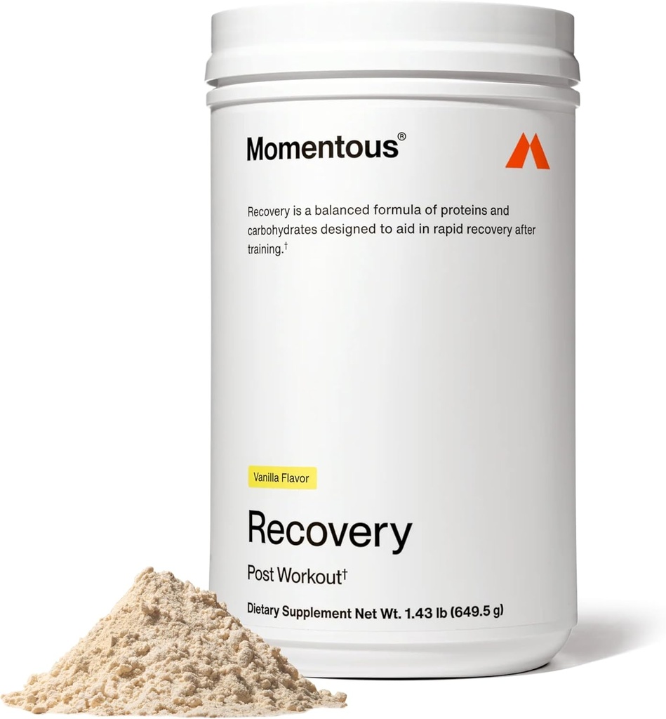 [BRSW2FD3OYHGOHLP] Momentous Recovery Grass-Fed Whey Protein Powder - 20 g Post-Workout Whey Isolate Protein - NSF Certified for Sport - Gluten-Free - 15 Servings - Vanilla - Package May Vary