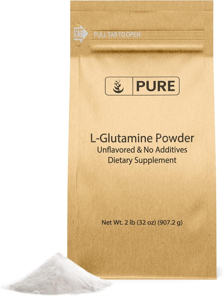 [BRSWYFLQBZ5B6AL2] Pure Original Ingredients L-Glutamine (2lb) Alpha-Amino Acid Supplement Powder, Lab-Verified