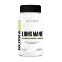 NutraBio Organic Lion's Mane Mushroom Supplement Capsules - 500mg Powder - Focus, Memory, Immunity Support - 60 Vegetable Capsules