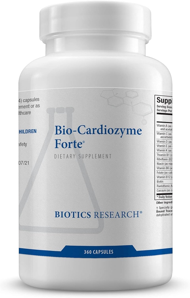 Biotics Research Bio Cardiozyme Forte Healthy Heart Multivitamin, Broad Spectrum Formulation Designed to Support Cardiovascular Health and Function, Powerful antioxidant Support 360 Capsules