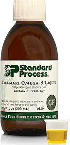 Standard Process Calamari Omega-3 Liquid - Supplement for Heart & Brain Health Support - Aids Skin Health - Gluten-Free, Non-Dairy & Non-Grain - 6.8 oz