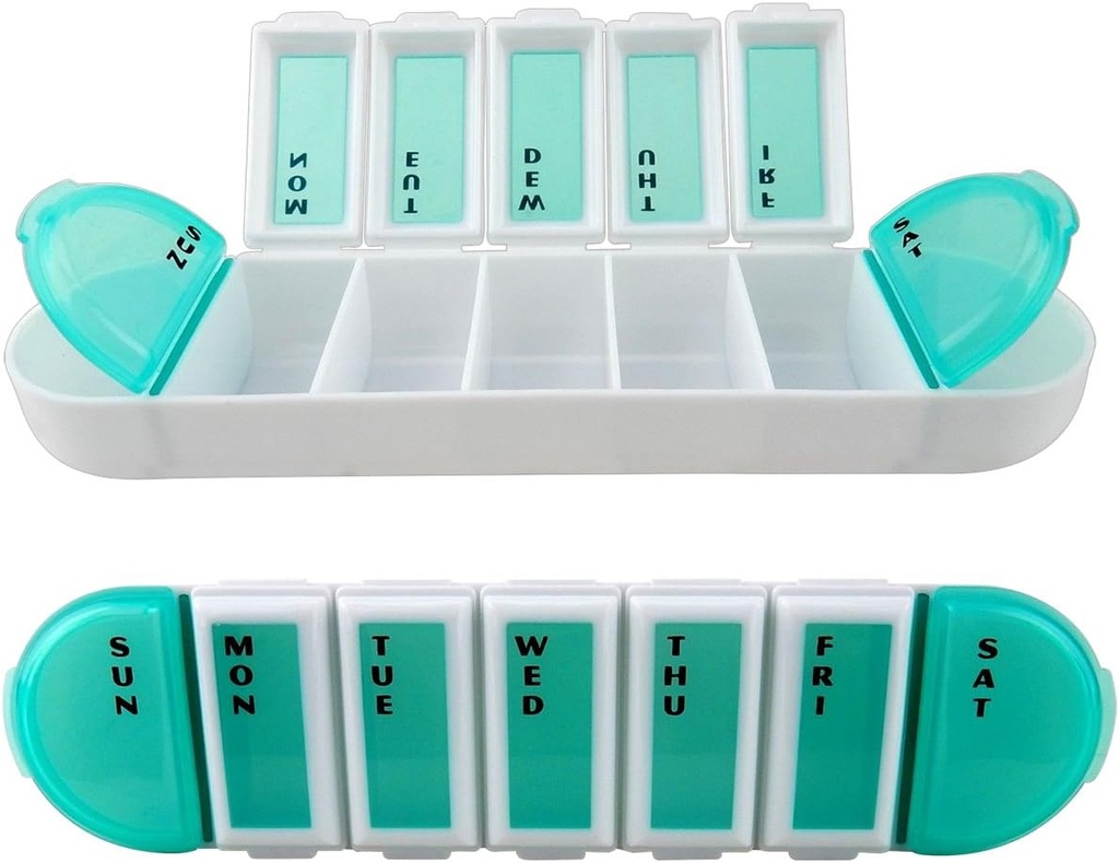 Efficient 7-Day Pill Reminder Case for Prescription Meds, Vitamins, and Supplements - Stay Organized and On Track with Your Daily Health Routine