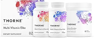 THORNE - Multi-Vitamin Elite AM & PM (180 Capsules) & Amino Complex (Berry, 8 Oz) Bundle - Supports Energy Production & Athletic Performance - Gluten, Dairy & Soy-Free