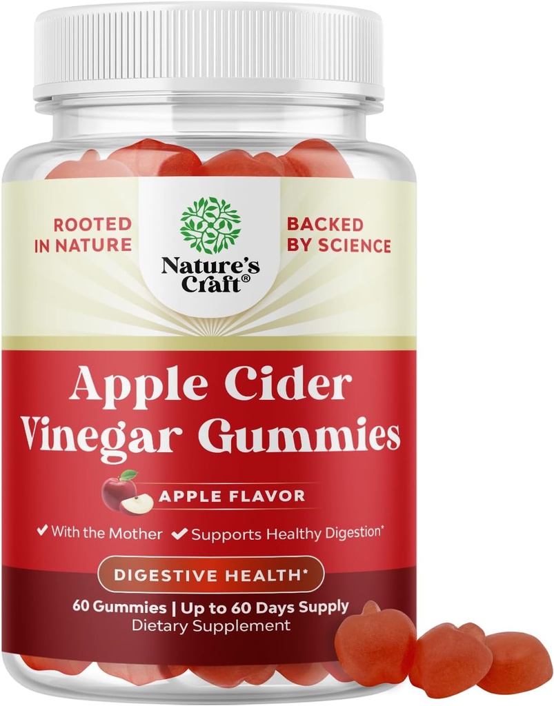 Apple Cider Vinegar Gummies for Weight Loss - Cleanse & Detox Gummies for Gut Health, Bloating & Energy Support - ACV Chews with B12 Vitamin, B6 & Pomegranate for Better Metabolism - 60 Count