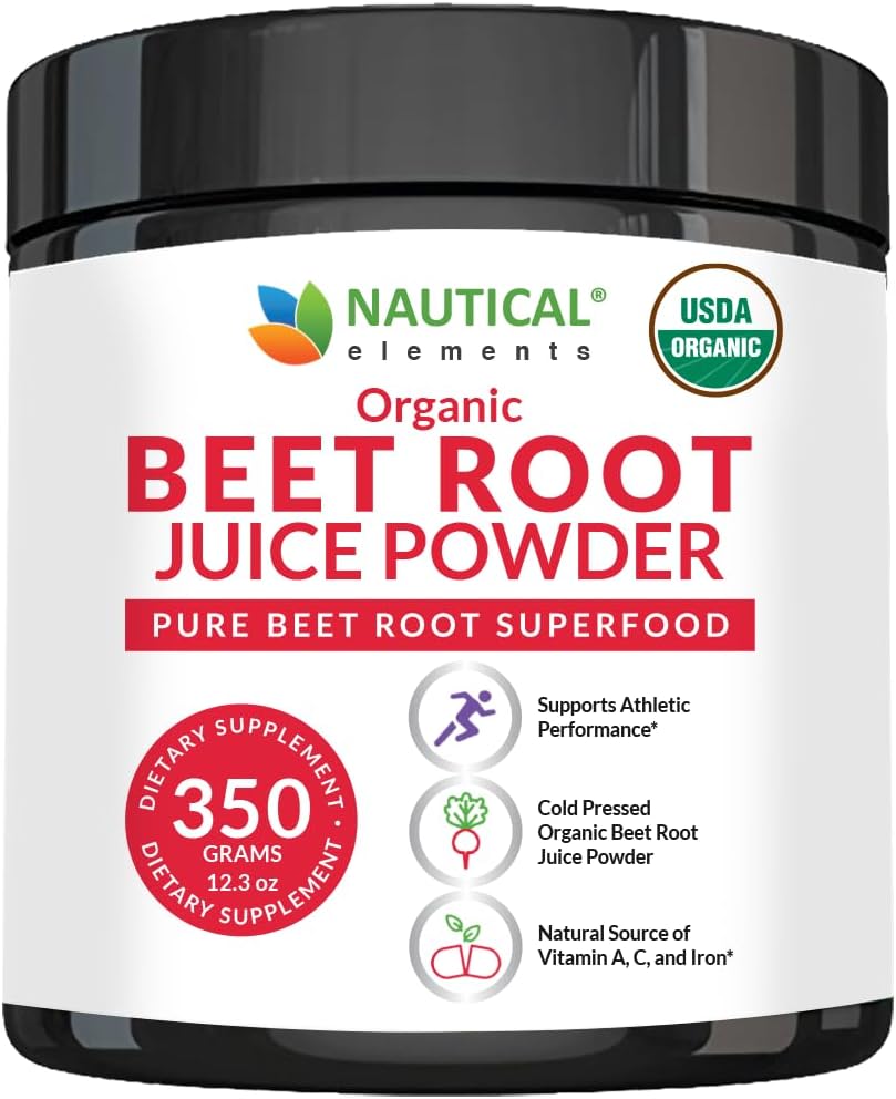 Organic Beet Juice Powder - 20:1 Concentration Beet Powder Organic - Circulation Support - Rich in Nitric Oxide - Cold-Pressed 100 Servings of Beet Root Powder Supplement- 12.3oz