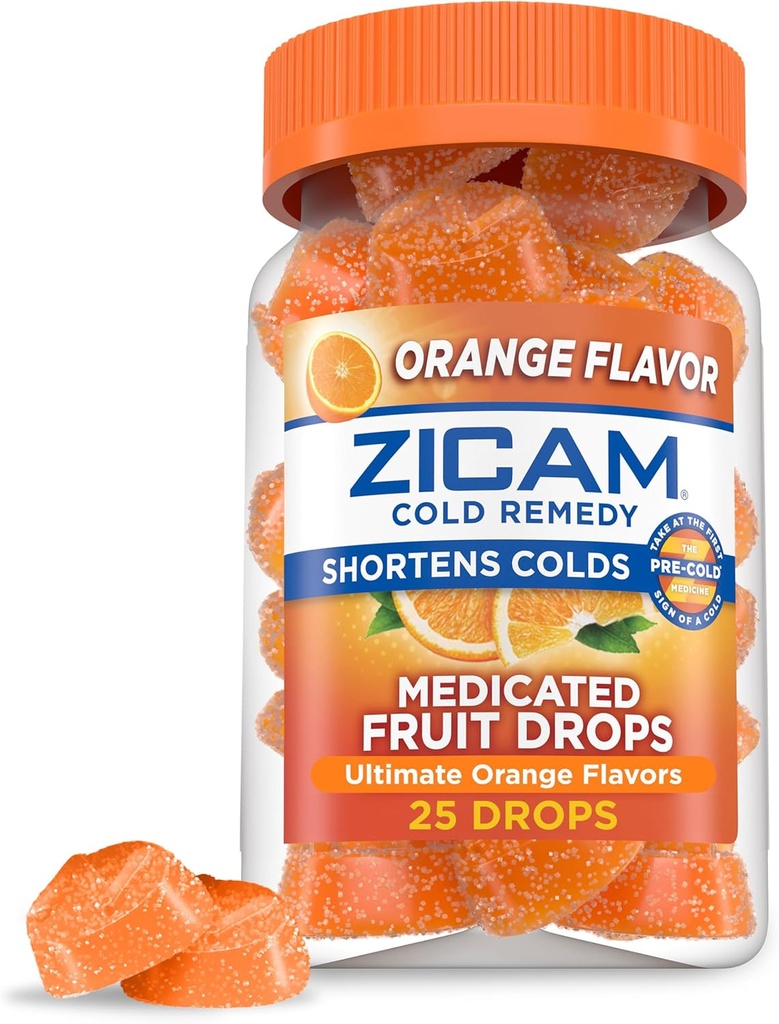 [BRSWGHABOYOQMD3U] Zicam Cold Remedy Zinc Medicated Fruit Drops, Ultimate Orange, 25 Count (Pack of 1)