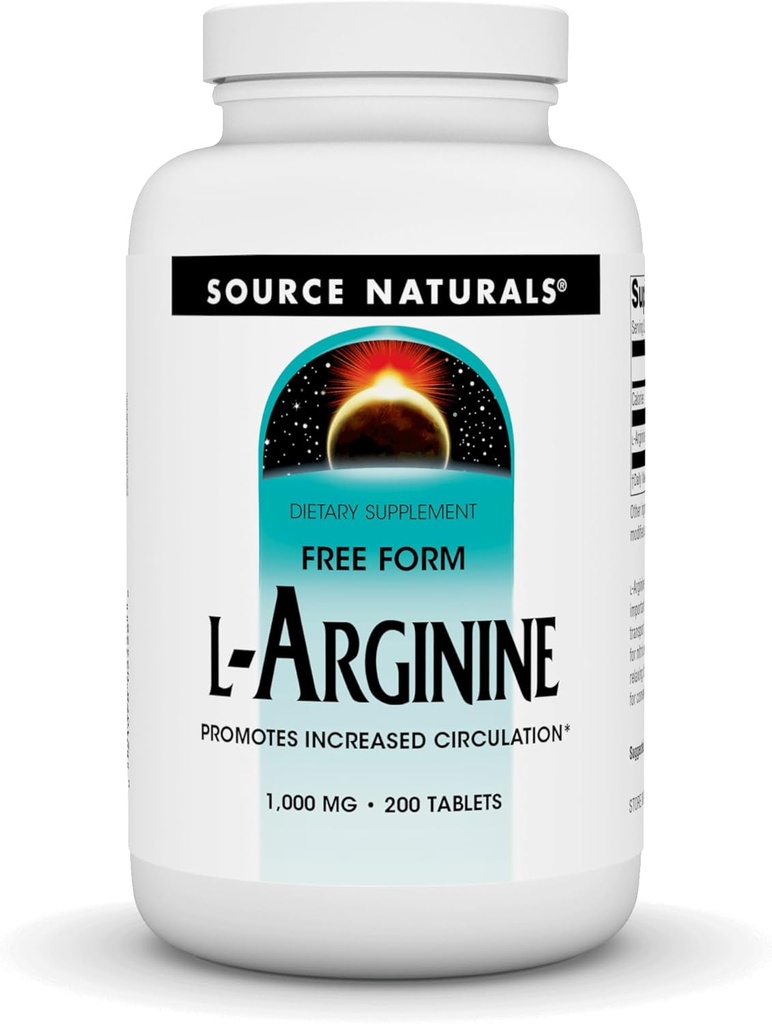 [BRSWIZ34AUPWIHL4] Source Naturals L-Arginine Free Form* - 1000 mg, 200 Tablets