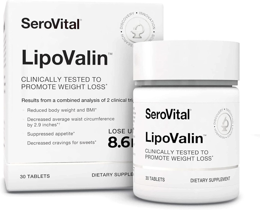 Serovital LipoValin Clinically Validated Weight Loss Pills for Women – Diet Pill, Appetite Suppressant, Stimulant-Free Weight Loss Supplement - 30 Tablets