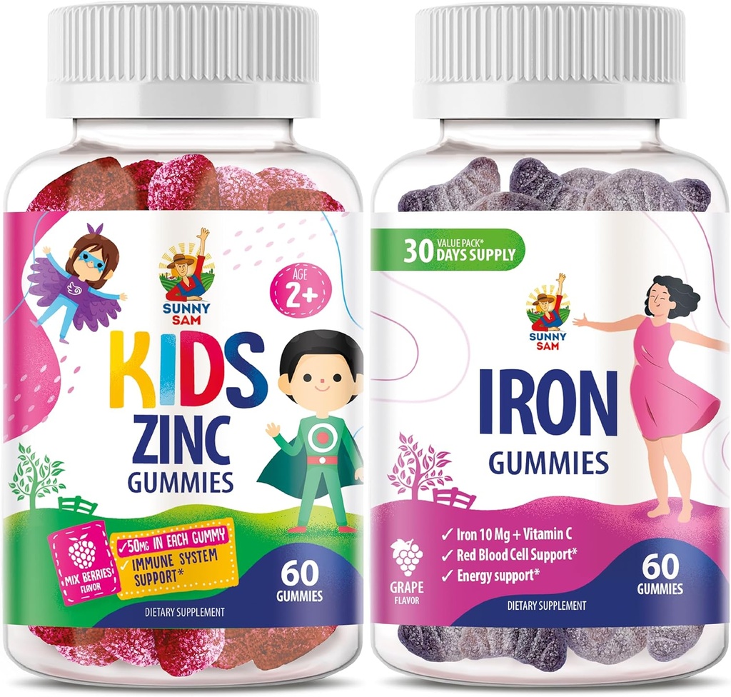 [BRSRAYL2BYMBEELF] SUNNY SAM Iron Adults with Vitamin C & Zinc Kids Gummies