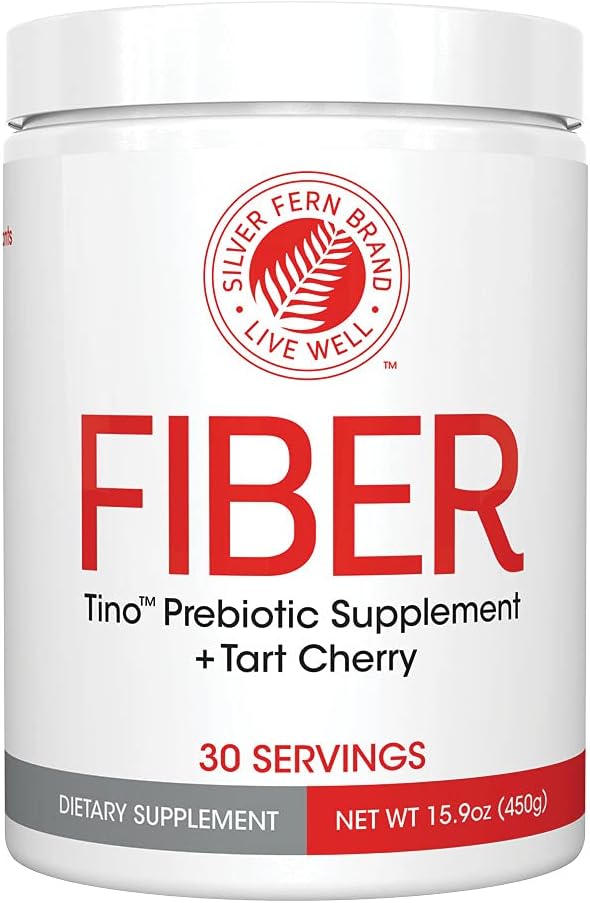 [BRSWICA2OMNB4DLK] Tino Natural Gluten Free Prebiotic Fiber Supplement - with Tart Cherry Extract & Polycan Black Yeast Extract - Non-GMO, Water Soluble Fiber Powder Mix (1 Canister - 15.9 Oz)