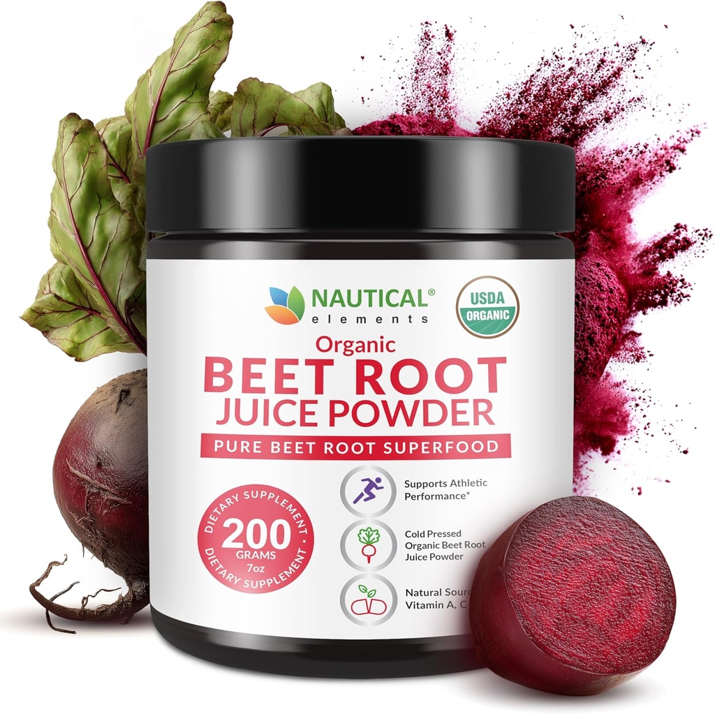 [BRSROFTYBN5GMET2] Beet Juice Powder Organic - Cold Pressed - 20:1 Concentrate - Concentrated Beet Root Powder - Nitric Oxide - Circulation Support - 57 Servings of Beet Root Supplement - 7oz